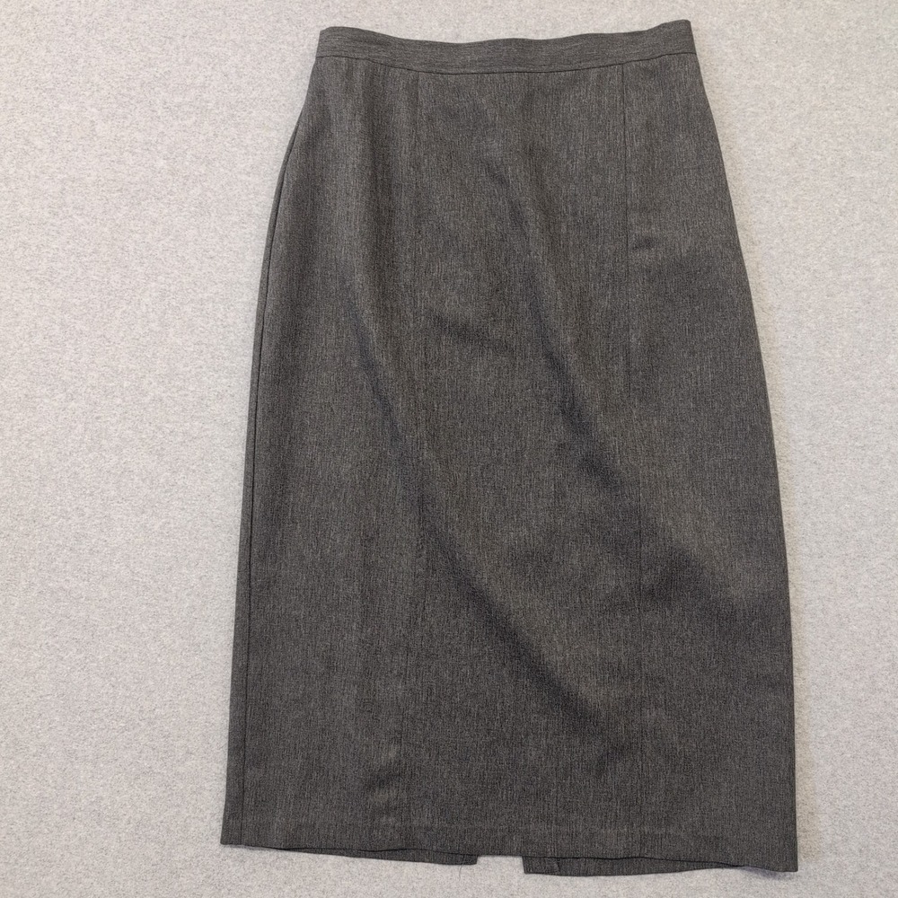 Kathie Lee Woman Charcoal‎ Gray Straight Skirt 16W Elastic Waist - Picture 3 of 3